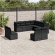 Afuera Living Contemporary 11 Piece Poly Rattan Large Sofa Set in Black