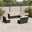 Afuera Living Contemporary Synthetic Poly Rattan 11 Piece  Sofa Set in Black