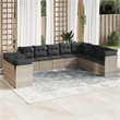 Afuera Living Contemporary Synthetic Poly Rattan Garden Sofa Set in Gray