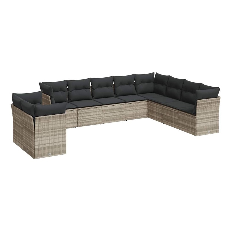 Afuera Living Contemporary Synthetic Poly Rattan Garden Sofa Set in Gray