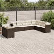 Afuera Living Contemporary Synthetic Poly Rattan Sofa Set in Brown