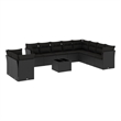 Afuera Living Contemporary 11 Piece Poly Rattan Small Sofa Set in Black