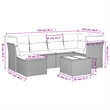 Afuera Living Contemporary Synthetic Poly Rattan 7 Piece  Sofa Set in Beige