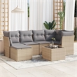 Afuera Living Contemporary Synthetic Poly Rattan Garden Sofa Set in Beige