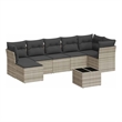 Afuera Living Contemporary 8 Piece Poly Rattan Sofa Set in Gray