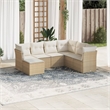Afuera Living Contemporary Poly Rattan Large Sofa Set in Beige