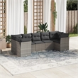 Afuera Living Contemporary Synthetic Poly Rattan Sofa Set in Gray