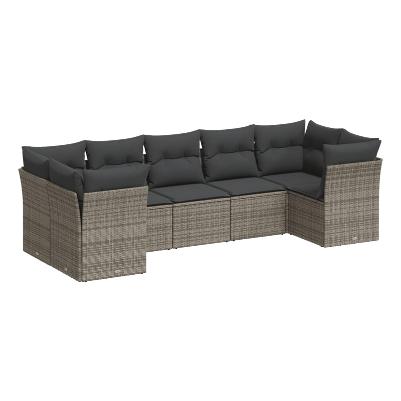 Afuera Living Contemporary Synthetic Poly Rattan Sofa Set in Gray