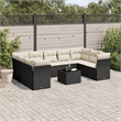 Afuera Living Contemporary 10 Piece Poly Rattan Sofa Set in Black/Cream