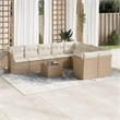 Afuera Living Contemporary Synthetic Poly Rattan Sofa Set in Beige