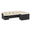 Afuera Living Contemporary 10 Piece Poly Rattan Sofa Set in Black/Cream