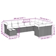 Afuera Living Contemporary 10 Piece Poly Rattan Sofa Set in Gray