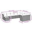 Afuera Living Contemporary Synthetic Poly Rattan 10 Piece Sofa Set in Gray