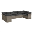 Afuera Living Contemporary 10 Piece Poly Rattan Sofa Set in Gray