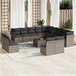 Afuera Living Contemporary Poly Rattan Small Sofa Set in Gray