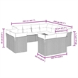 Afuera Living Contemporary 11 Piece Poly Rattan Sofa Set in Black/Cream