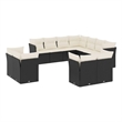 Afuera Living Contemporary 11 Piece Poly Rattan Sofa Set in Black/Cream