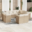 Afuera Living Contemporary 11 Piece Poly Rattan Sofa Set in Cream/Beige