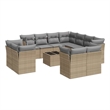 Afuera Living Contemporary Synthetic Poly Rattan Small Sofa Set in Gray/Beige