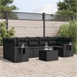 Afuera Living Contemporary Synthetic Poly Rattan Garden Sofa Set in Black