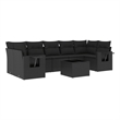 Afuera Living Contemporary Synthetic Poly Rattan Garden Sofa Set in Black
