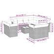 Afuera Living Contemporary 12 Piece Poly Rattan Sofa Set in Gray