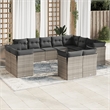 Afuera Living Contemporary Synthetic Poly Rattan Sofa Set in Gray
