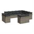 Afuera Living Contemporary Synthetic Poly Rattan Sofa Set in Gray