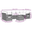 Afuera Living Contemporary Synthetic Poly Rattan 8 Piece Large Sofa Set in Black