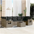 Afuera Living Contemporary 8 Piece Poly Rattan Large Sofa Set in Gray