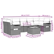 Afuera Living Contemporary 8 Piece Poly Rattan Large Sofa Set in Gray