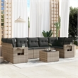 Afuera Living Contemporary 8 Piece Poly Rattan Large Sofa Set in Gray