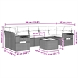 Afuera Living Contemporary 8 Piece Poly Rattan Large Sofa Set in Gray