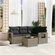 Afuera Living Contemporary 5 Piece Poly Rattan Small Sofa Set in Gray