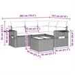 Afuera Living 5 Piece Poly Rattan Small Sofa Set with Removable Covers in Gray