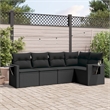 Afuera Living Contemporary 5 Piece Poly Rattan Sofa Set in Black