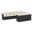 Afuera Living 10 Piece Poly Rattan Small Sofa Set in Black/Cream