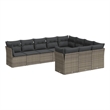 Afuera Living Contemporary 10 Piece Poly Rattan Sofa Set in Gray