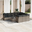 Afuera Living Contemporary 11 Piece Poly Rattan Sofa Set in Gray