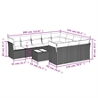 Afuera Living Contemporary 11 Piece Poly Rattan Sofa Set in Gray