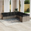Afuera Living 10 Piece Poly Rattan Sofa Set in Light Gray/Dark Gray