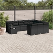 Afuera Living Contemporary 11 Piece Poly Rattan Sofa Set in Black