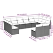 Afuera Living Contemporary Synthetic Poly Rattan 12 Piece Sofa Set in Gray