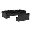 Afuera Living Contemporary 13 Piece Poly Rattan Sofa Set in Black