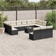 Afuera Living Contemporary Poly Rattan Sofa Set in Black/Cream
