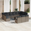 Afuera Living Contemporary Synthetic Poly Rattan Sofa Set in Gray