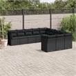 Afuera Living Contemporary 11 Piece Poly Rattan Small Sofa Set in Black