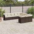 Afuera Living Contemporary 11 Piece Poly Rattan Sofa Set in Brown/Cream