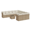Afuera Living Contemporary Synthetic Poly Rattan  Sofa Set in Beige