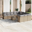 Afuera Living Contemporary 12 Piece Poly Rattan Sofa Set in Gray/Beige